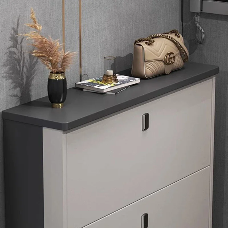 Italian Large Capacity Shoe Cabinet Ultra Thin Tipping Bucket Rotating Shoe Rack Hidden Storage Sapateira Home Furniture