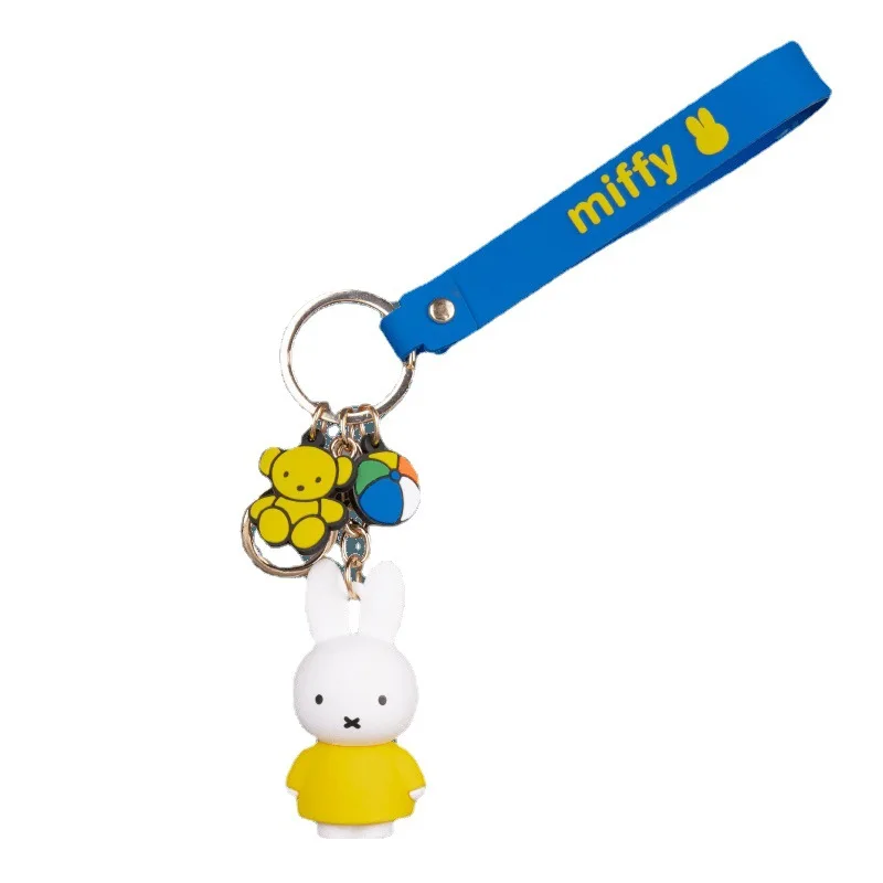 Cartoon Miffy Rabbit Keychain Kawaii Backpack Pendant Car Key Accessories Children's Creative Festival Gift Couple Gift