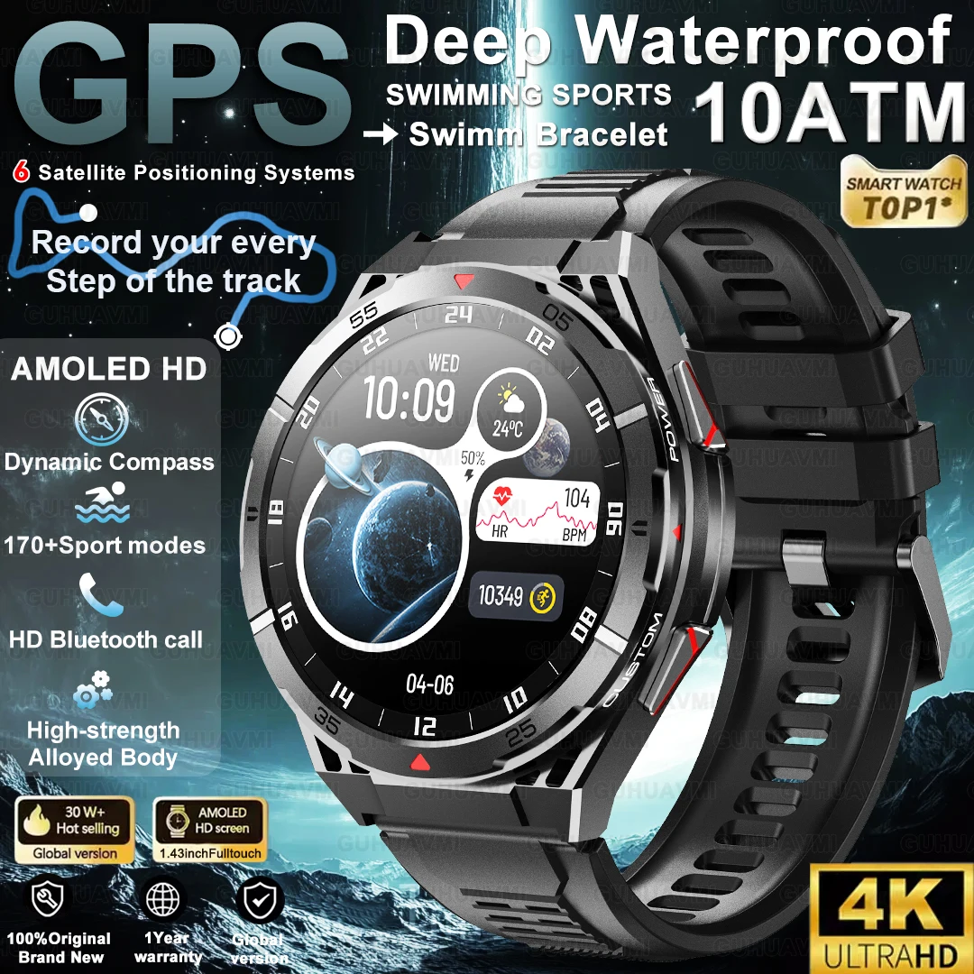 

Военные камуфляжные тактические умные часы, встроенные двухдиапазонные GPS, 10 АТМ, водостойкий компас, спортивные умные часы для мужчин