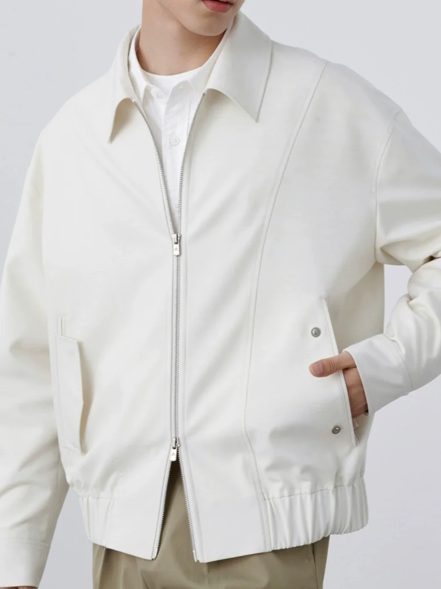 

Autumn New Sle Casual Harington Jaet Men's Lightweight Collared Adstrative Outerwear White Versatile Spring Autumn Me...