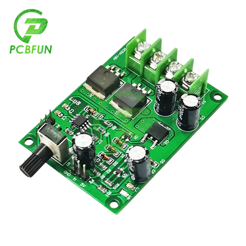 DC5-18V 15A DC Motor Speed Controller High Power PWM Permanent Magnet Small Motor Induction Speed Control Board for DIY