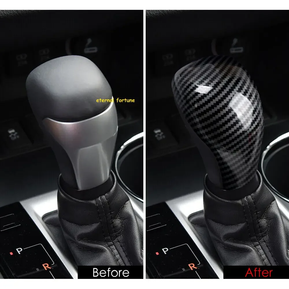 Carbon fiber Gear Shift Knob Cover Trim Sticker For Toyota Highlander 2015-2021 Decal Sticker