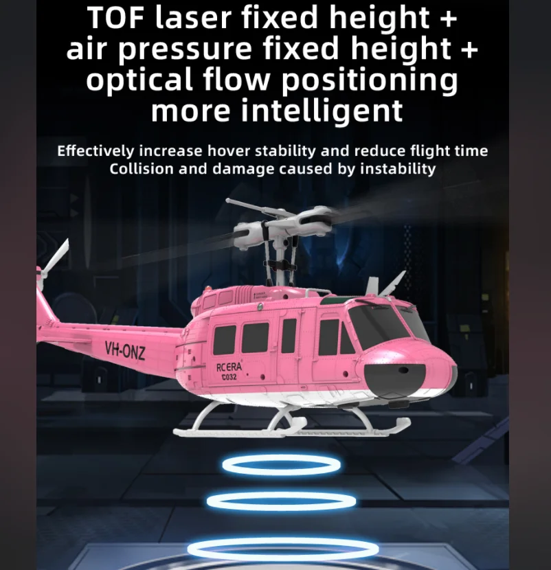 RC ERA UH-1 Huey 2.4G Helicóptero de Controle Remoto 6-CH Giroscópio de 6 Eixos One-Key Invertido Acrobático Inteligente Modelo de Aeronave RC