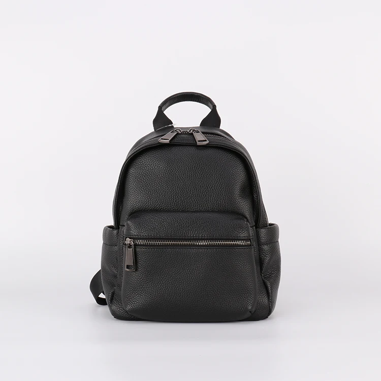 

New Fashionable Top Layer Cowhide Lychee Pattern Backpack Simple Casual Versatile High-end Personalized Backpack For Women Trend