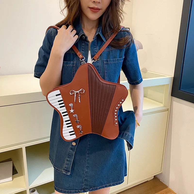 

Women Bag Single and Double Shoulder Bag Female Five Star Crossbody Bag Cute Piano Multi Purpose Bag