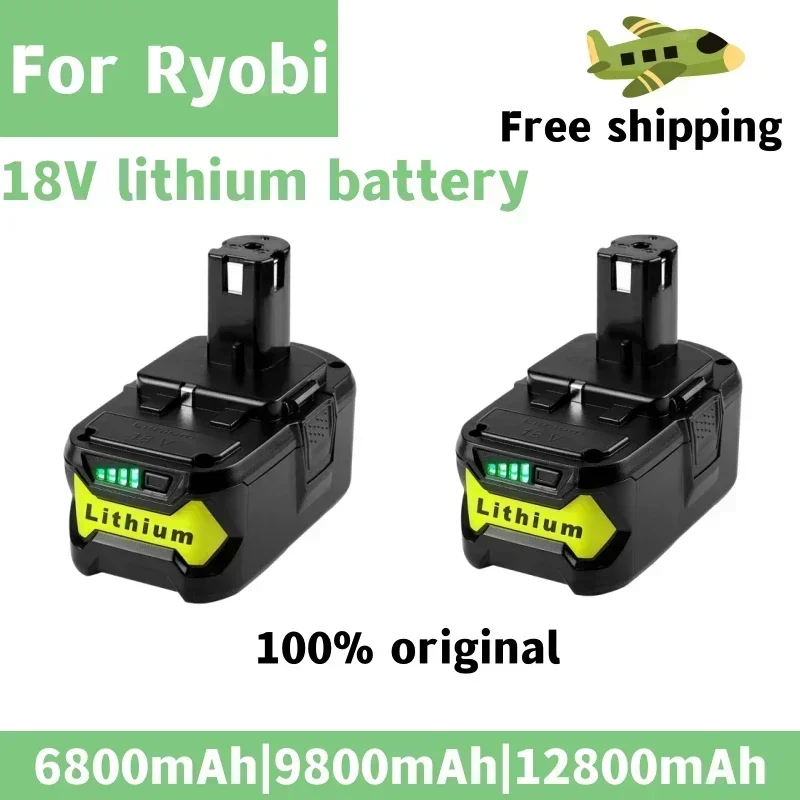 High Capacity 18V 12800mAh Li-Ion For Ryobi Hot P108 RB18L40 Rechargeable Battery Pack Power Tool Battery Ryobi ONE