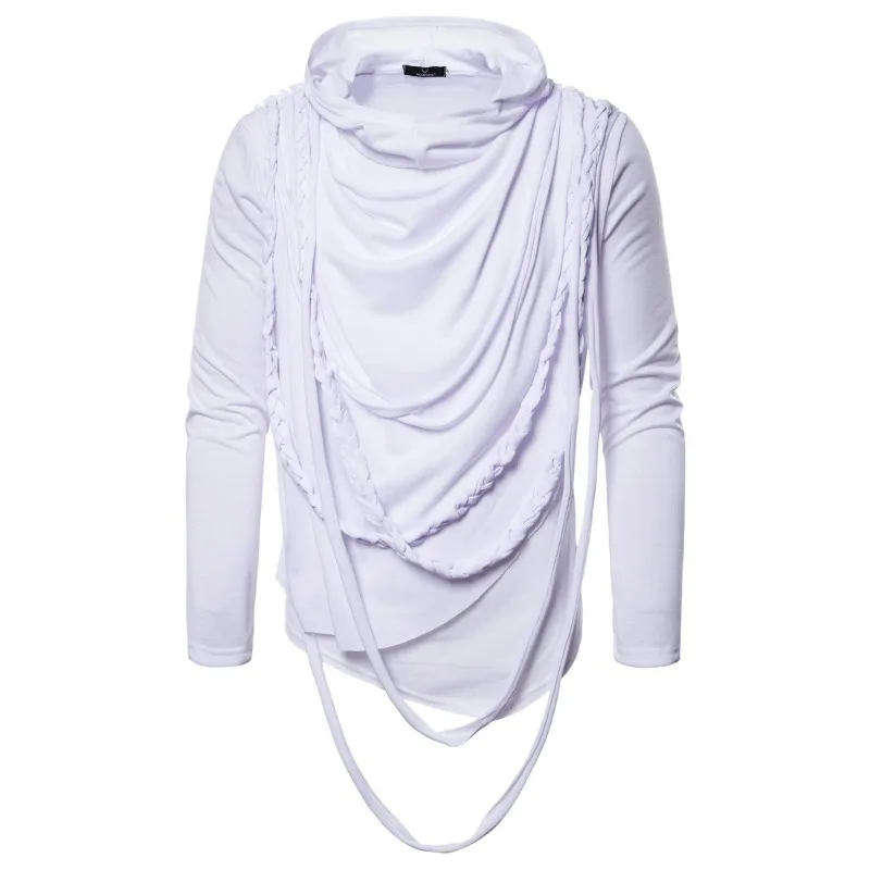 Autumn Trend Long Sleeve Hooded Pullover Pile Collar Hip Hop Long Sleeve T-Shirt Base