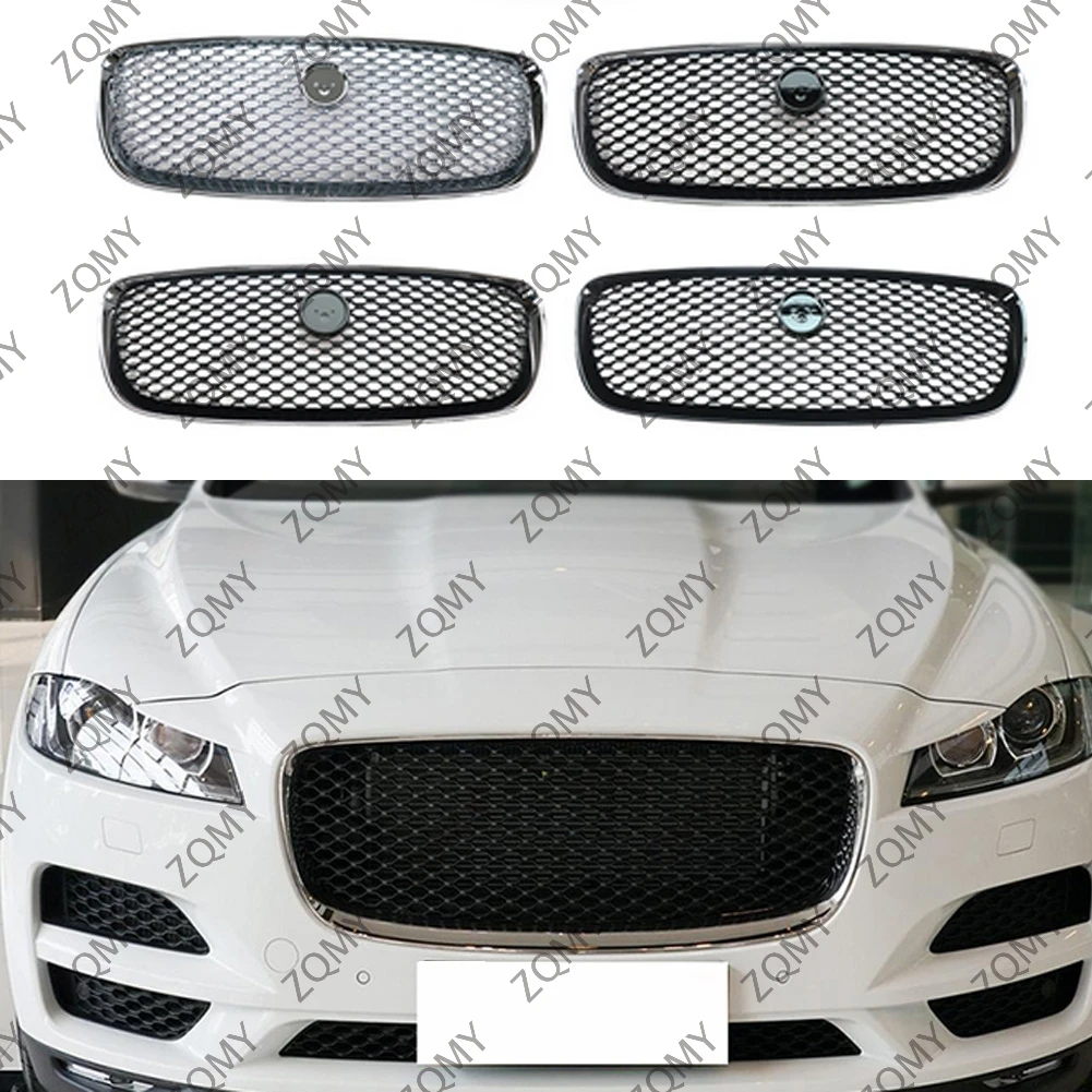 NO/LOGO Car Front Grille Upper Radiator Mesh Grill Exterior Accessories For Jaguar X761 F-Pace 2016 2017 2018 2019 2020