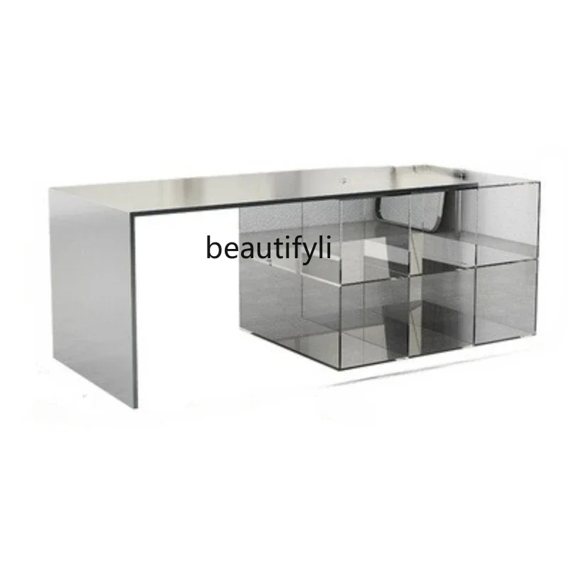 

Clothing Store Mall Exhibition Running Water Display Stand Stainless Steel Acrylic Shoes Bag Display Table-Console