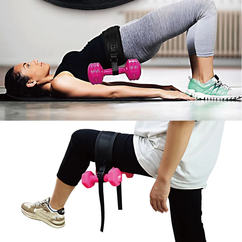 Hip Thrust Belt for Effective Glute Bridge Workout with Dumbbells Kettlebells Squats Lunges Bridges Dips Training Home Equipment