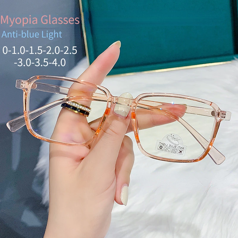 Anti-blue Light Myopia Glasses Women Men Nearsighted Read Eyeglasses Short-sight With minus Diopters Spectacles 0-1.0 to -4.0