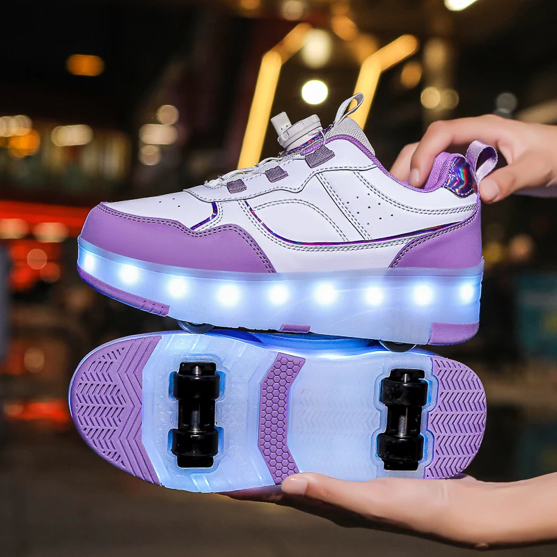 

Kids' Heelys for Girls & Boys: 4-Wheel Invisible Roller Skates (Girls), 8-Wheel Transformable Sports Shoes (Boys Students)