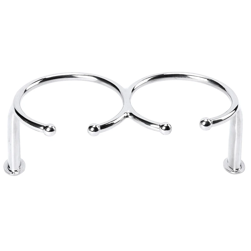 Double Ring Drink Holder Open-Ring Design Marine Boat Rv-Camper Polished Parts Marine Grade Stainless Steel Cup Holder