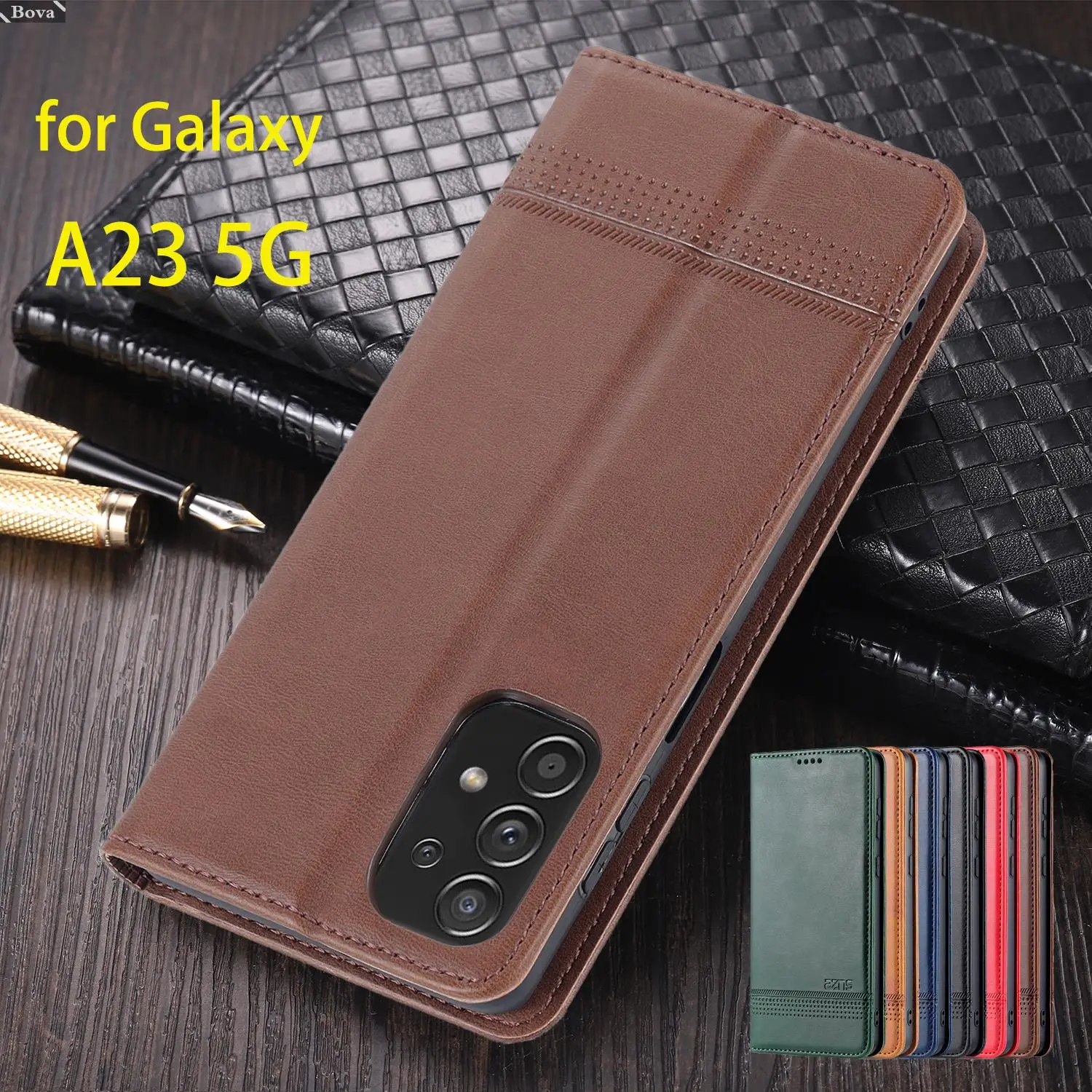 

Deluxe Magnetic Adsorption Leather Fitted Case for Samsung Galaxy A23 A 23 5G 6.6" Flip Cover Protective Case Capa Fundas Coque