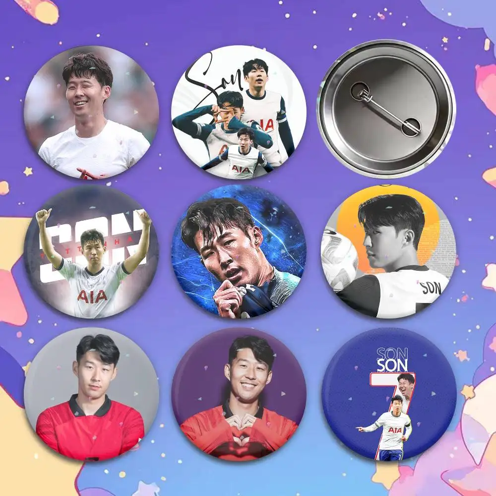 Sonny S-Son Heung-min Football  Brooches Cartoon Badge Pins Backpack Hat Accessories Friend Gift