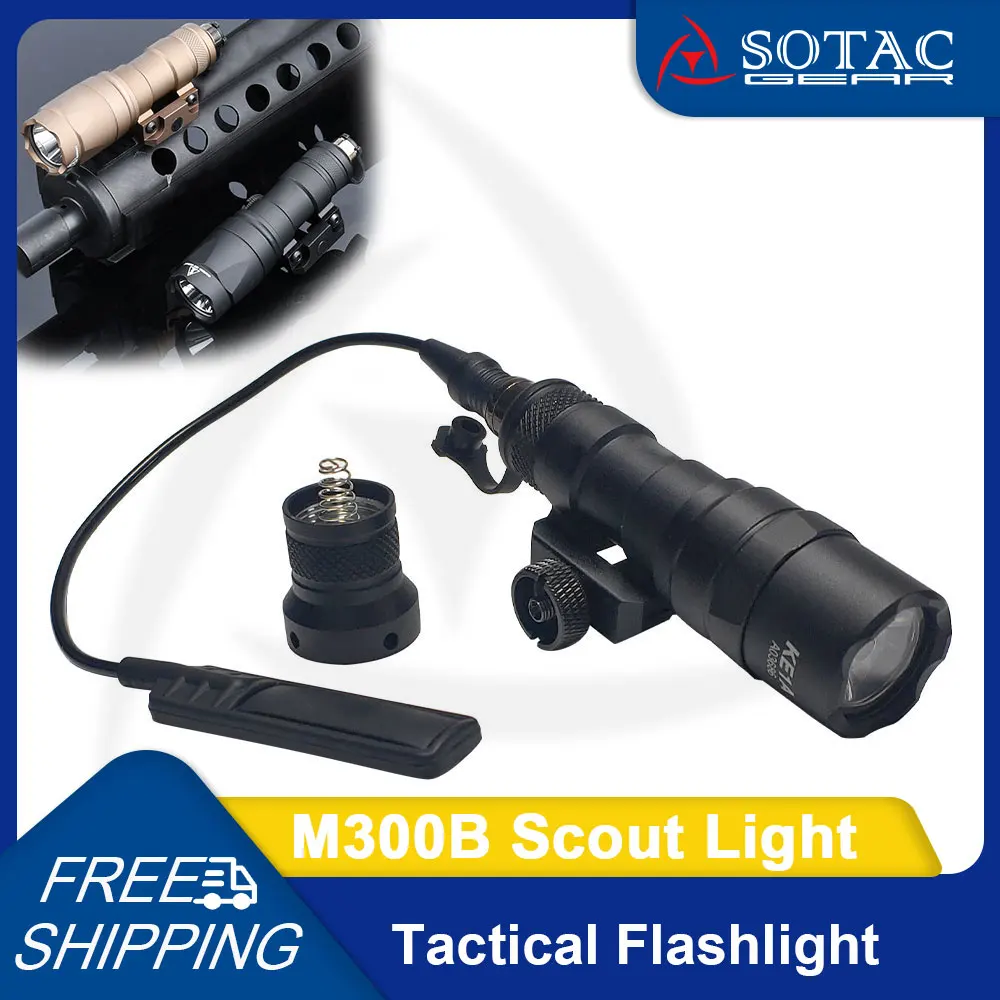 Tactical Gear M300 M300B M300C Flashlight with Switch Weapon Light White LED Lights Torch Hunting Accessories SOTAC