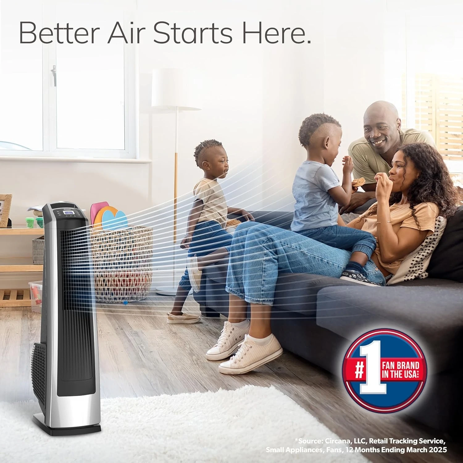 

High Velocity Oscillating Tower Fan for Bedroom, Garage, Basement, and Gym with Remote Control, Timer, 35" Silver/Black, U35115