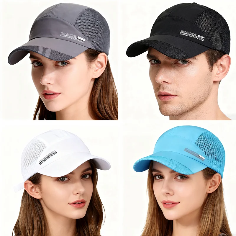 Summer Breathable Mesh Hat Adjustable Quick Dry Running Baseball Sun Hats Sun Protection Fishing Anti UV Baseball Cap Visor