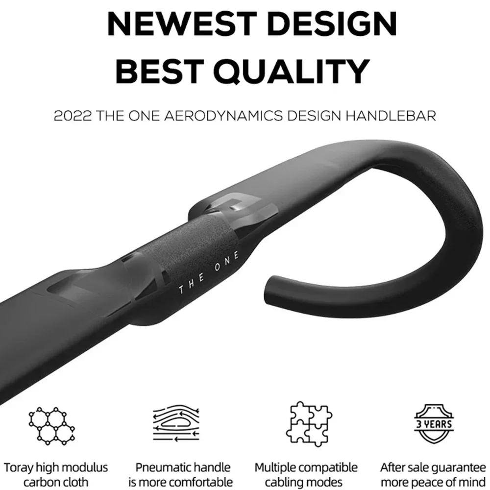 

THE ONE AERO Gravel HandleBar T1000 Carbon Road Handlebar Ultra-lightweight 250g Fully Internal Routing 360mm/380mm/400mm/420mm