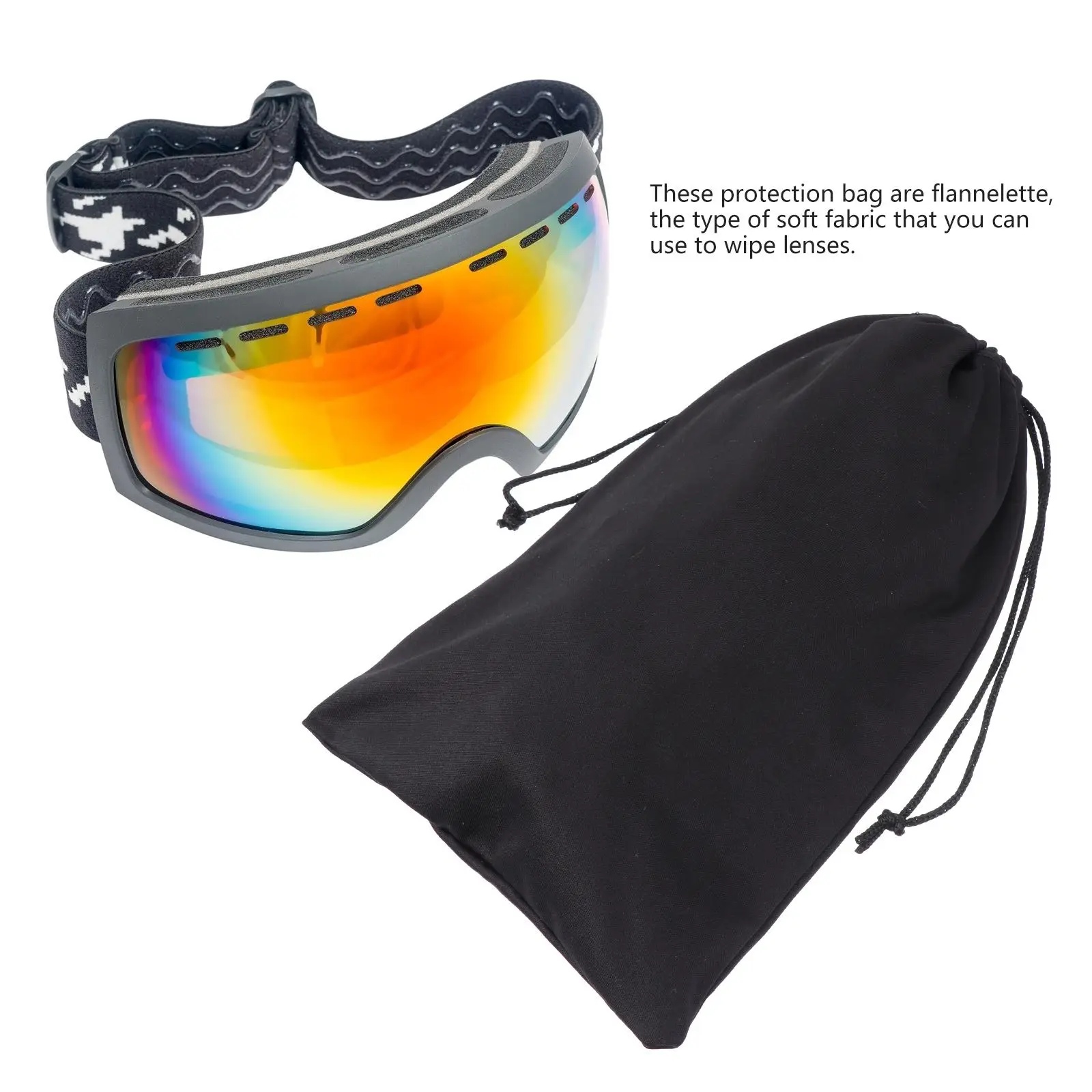 Sac de protection en poudres pour lunettes de ski, lunettes de transport interdites, stockage de proximité, sacs à lunettes Wstring, lunettes de soleil, microcarence