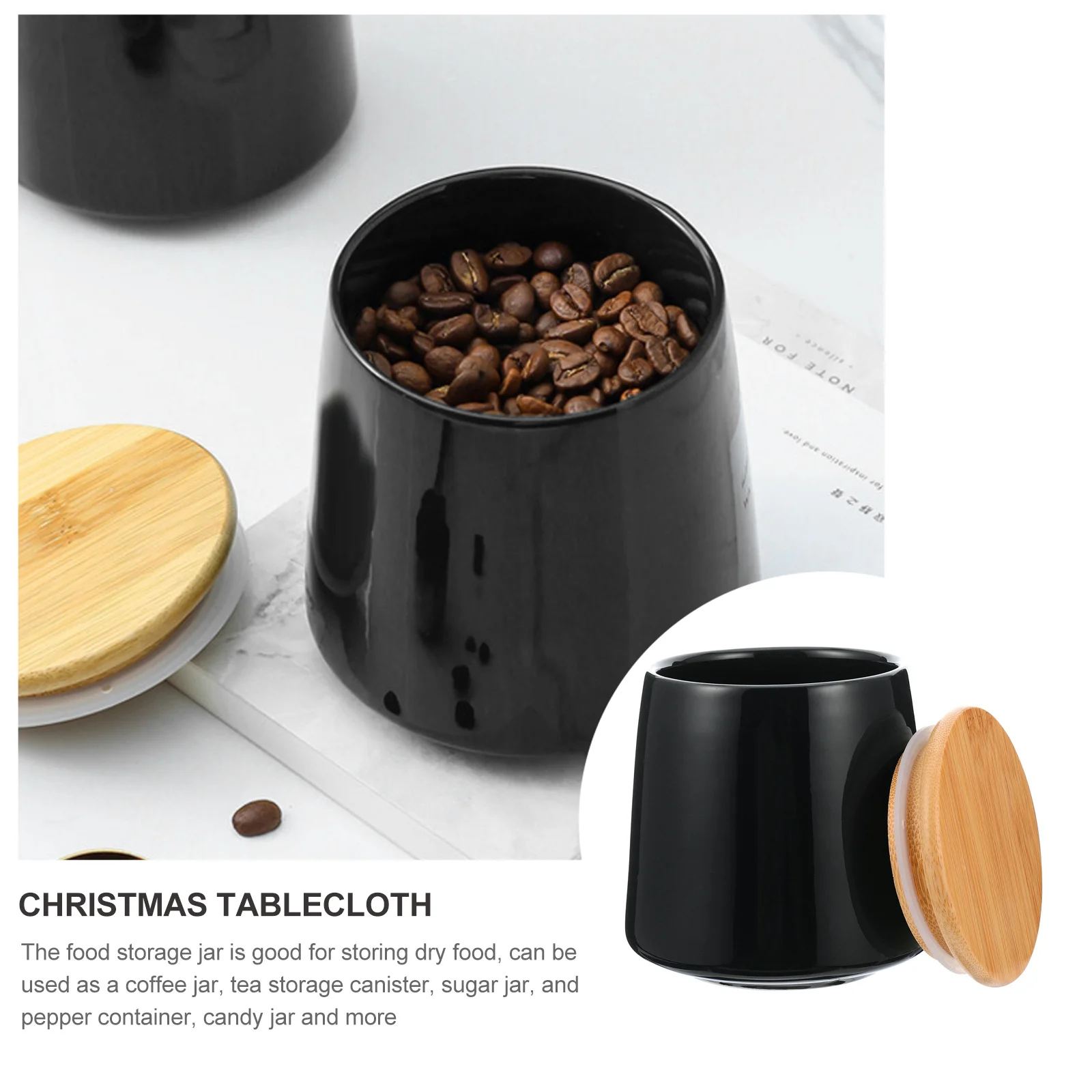 

1Set Ceramic Storage Jar Nordic Style Kitchen Food Holder for Tea Coffee Sugar Grain Cereal Sealed Container Freshness Keeping