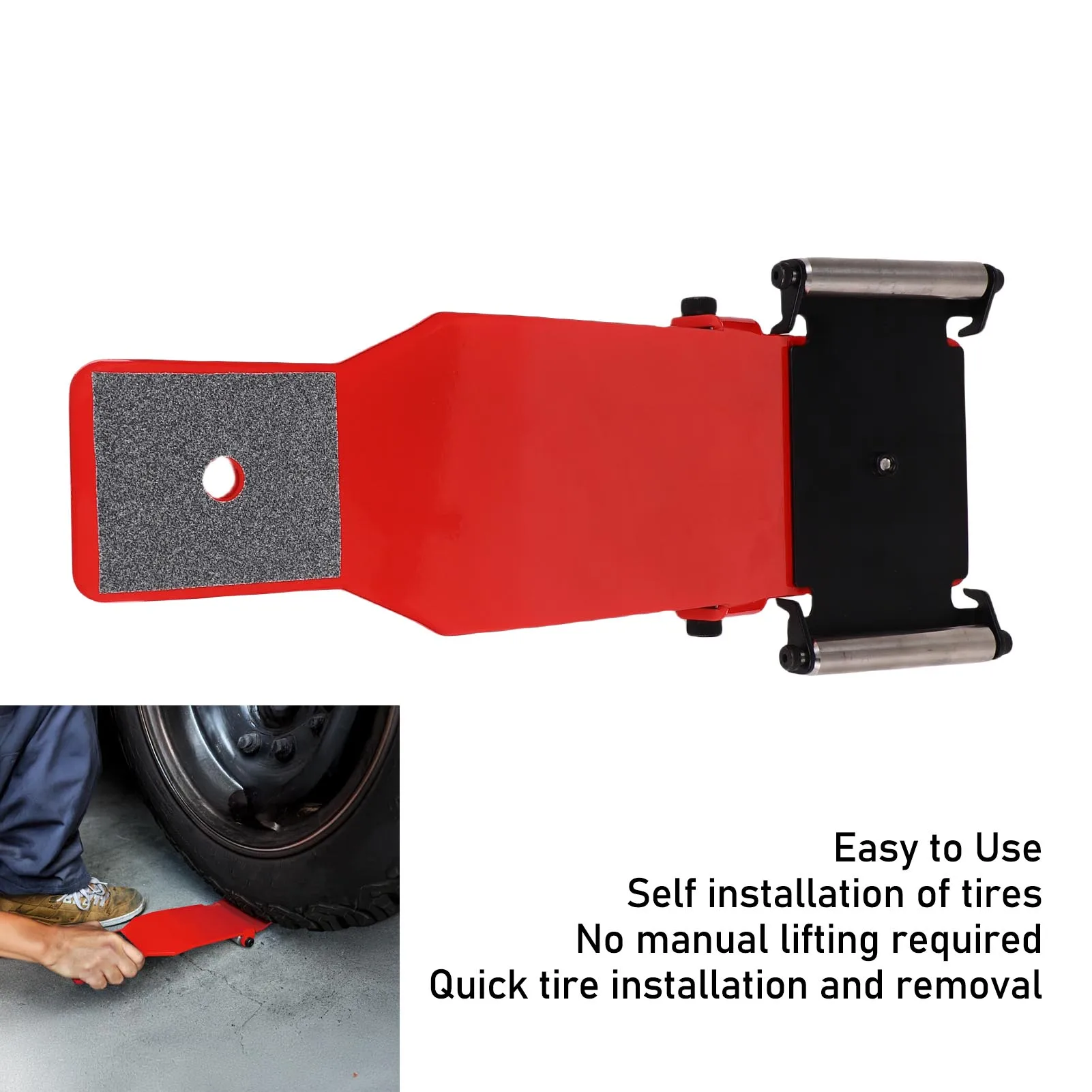 

Tire Jack Leverage Tool Portable Tire Jack Tool with Roller Plate Heavy Duty Tire Lifter Lifting Tool for Cars SUVs Trucks