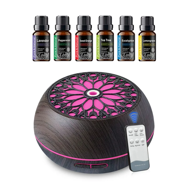 

550ml Cool Mist Humidifier & Diffuser | 6 Essential Oils, Soundwave Technology, Remote Control, USB-Powered, Pre-Filter System