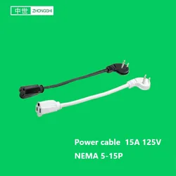 NEMA USA 익스텐션 리드 3 핀 아메리칸 와이어 케이블, 전기 코드, 블랙 AC 전원 코드 플러그, IEC C13 소켓 노트북 콤마, 14AWG, 5-15P