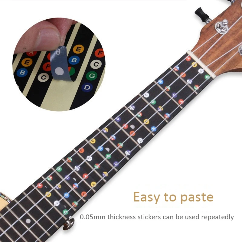 Ukulele Fretboard Stickers Chord Fret Stickers Note Sticker Finger Guide For Ukulele Beginner 10PCS