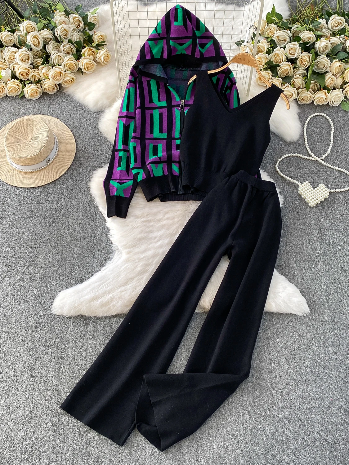 

Модная женская футболка, повседневная цветная блузка с буквенным принтом, вязаная толстовка с капюшоном и ремешком для сестры, комплект длинных брюк для похудения с высокой талией