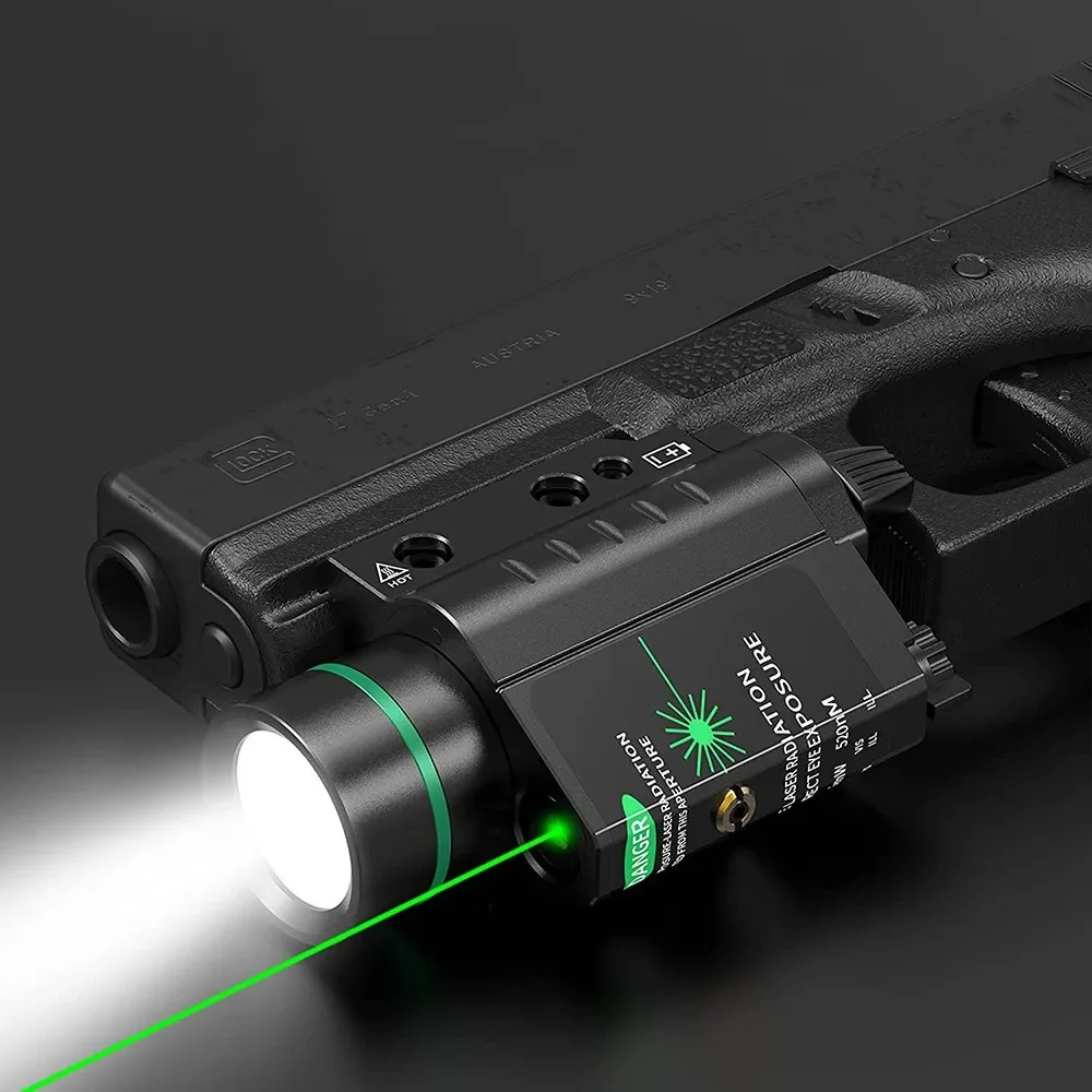 

500LM powerful tactical light combination red 5mw laser LED flashlight, compatible with 20mm rail
