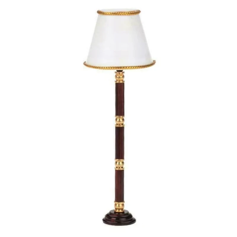 L38E Detailed Doll House Lighting 12cm Tall Battery Operated Floor Lamp Model Figurine