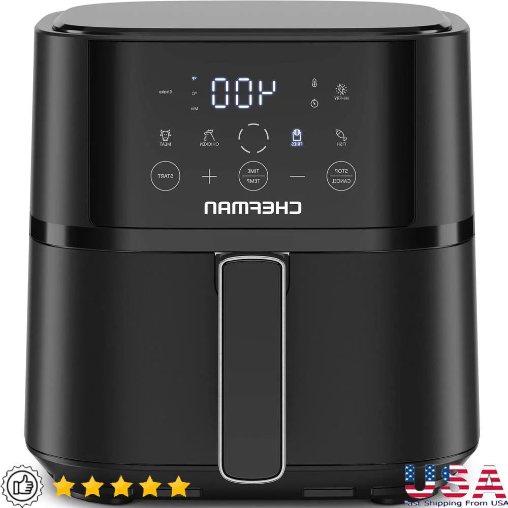 4 QT Compact Air Fryer Digital Touchscreen Controls Healthy Cooking High Temperature Hi-Fry Technology Quick Meals Automatic