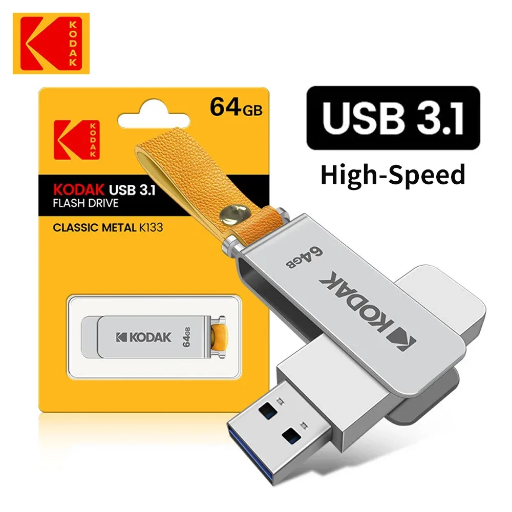 Kodak USB3.1 Flash Drive 256GB 64GB 128GB High Speed Metal Memory Stick Unidad Flash for Laptop Desktop PC