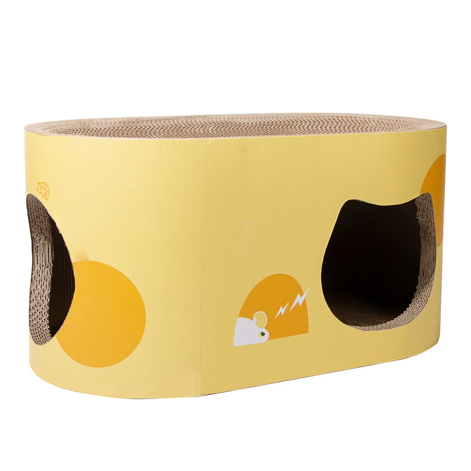 Big Cat Scratcher Lounge Cardboard Cat Scratcher House with Hole Large Scratching Lounger Bed Cat Scratching Pad for Indoor Cats