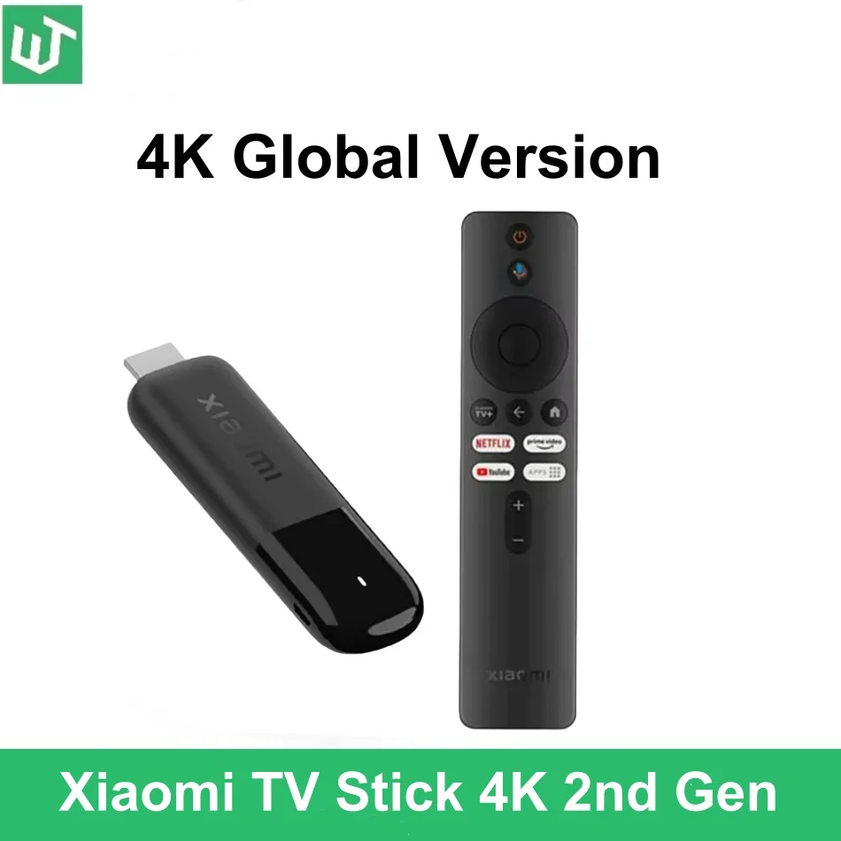 Глобальная версия 2025 года Xiaomi Mi TV Stick 4K 2-го поколения 2 ГБ ОЗУ 8 ГБ ПЗУ Bluetooth 5.2 Wi-Fi6 Netflix Google Assistant Smart TV Dongle