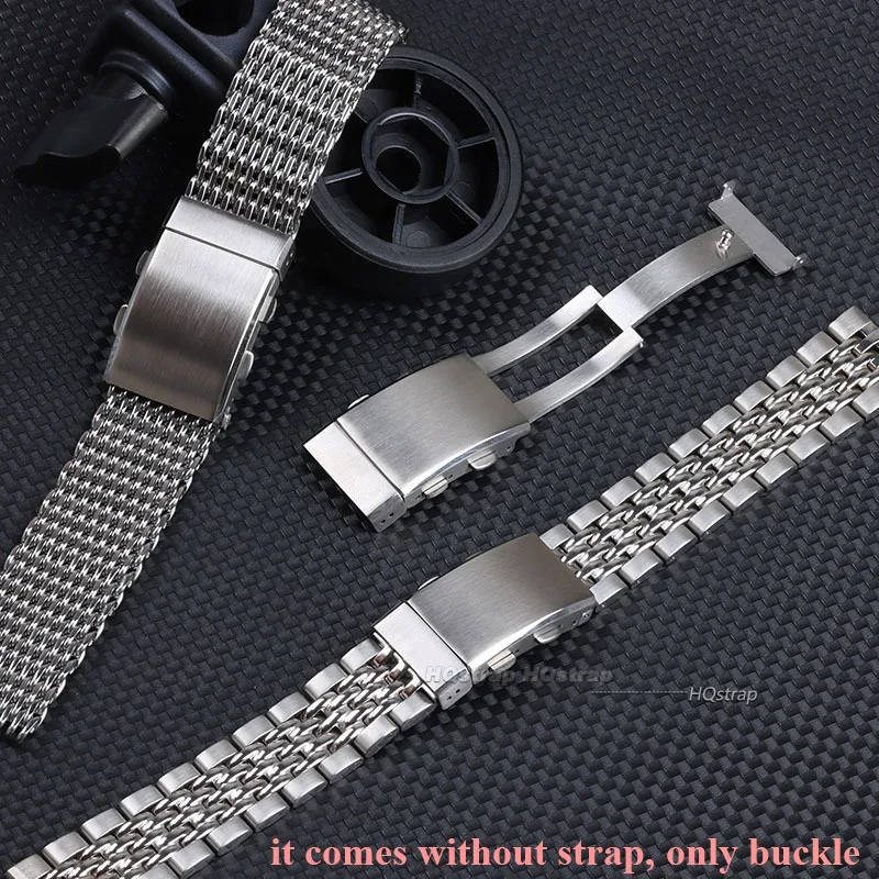 316l massive Edelstahls chnalle für Seiko 18mm 20mm 22mm Verschluss Doppel verriegelung knopf Luxus-Tauchers chnalle verstellbarer Klapp verschluss – Detail 4