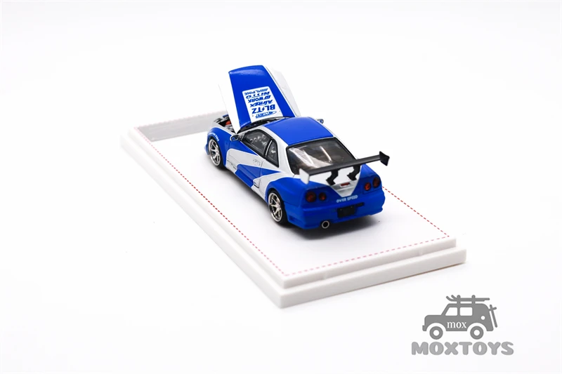 Focal Horizon FH 1:64 Skyline R34 C-West NFS SilverBlue limited999 Diecast Model Car gift