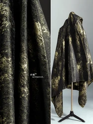 Jacquard Fabric Bronzing Glossy Black Gold Hanfu Jacket Clothing Designer Fabric Cloth Diy Apaprel Sewing Fabric Meters Material