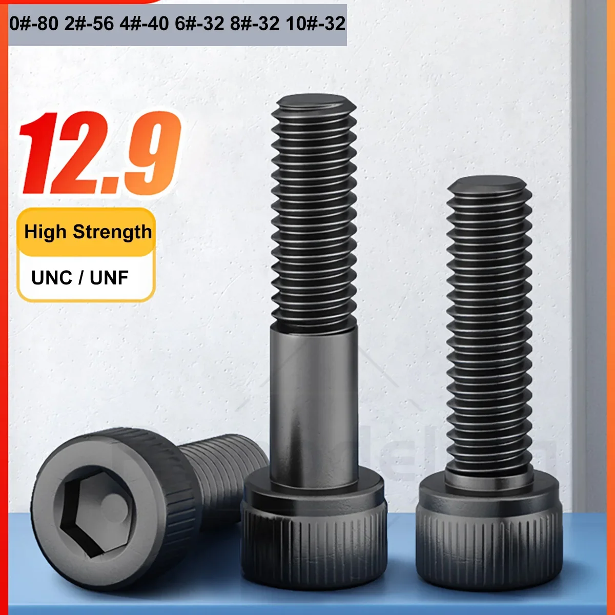 10-50Pcs 0#-80 2#-56 4#-40 6#-32 8#-32 10#-32 Black 12.9 Grade Hexagon Hex Socket Screw Cup Head Allen Bolt