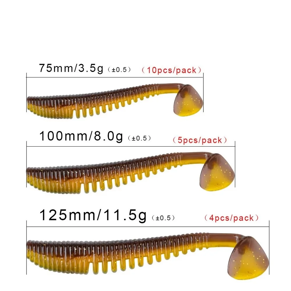 NGB Fishing Lures 75mm 100mm 125mm Artificial Baits Wobblers Soft Lures Shad Carp Silicone Fishing Soft Baits Tackle