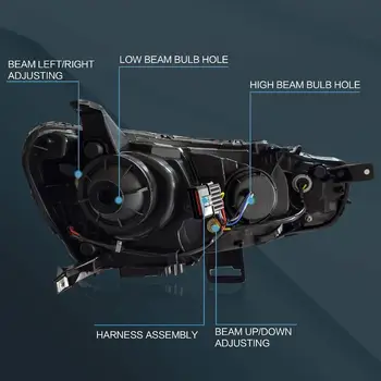 適用於 2008-2020 年三菱 Lancer EVO X 第九代的頭燈總成,附日間行車燈和方向燈,即插即用投影儀 12 最佳銷售 三菱藍瑟 Evo 9 - №8
