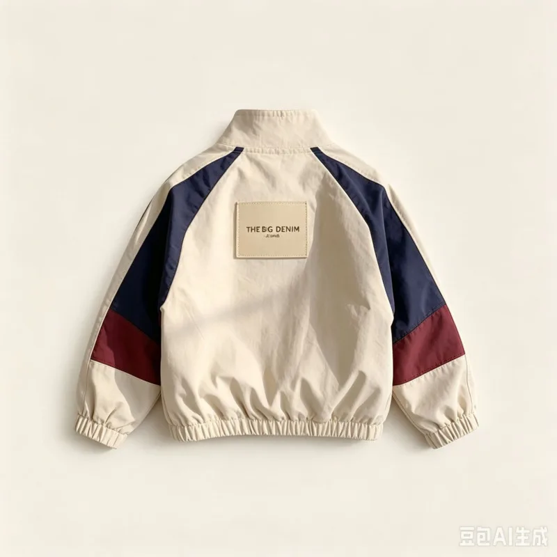 Boy Girl Toddler Patchwork Baseball Jacket 26 Autumn Winter Stand Collar Casual Loose Coat 2-12 Years Outfit Warm Windproof