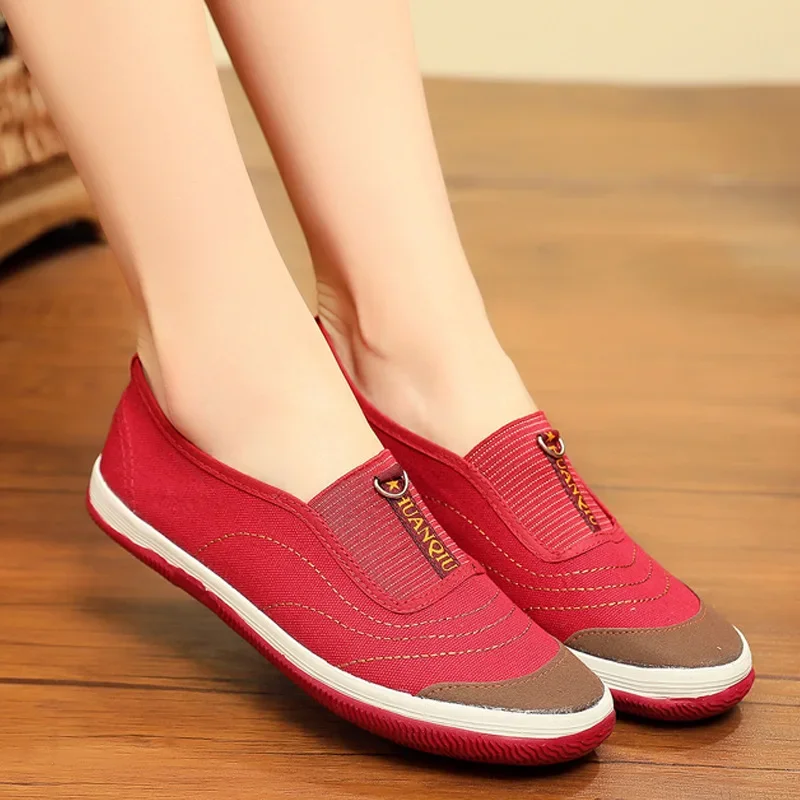 XIHAHA Casual Women Canvas Shoes Light Sneakers Woman  Flat Single Shoes Soft Single Fisherman Loafers Slip on Shoes Girl  Dance