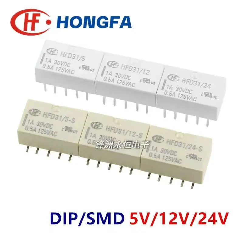 

1Pcs HONGFA Relay HFD31-5 12 24 -S 10Pin 1A Compatible TQ2 G6H EA2-5NU EA2-12NU 5V 12V 24V Signal Relay