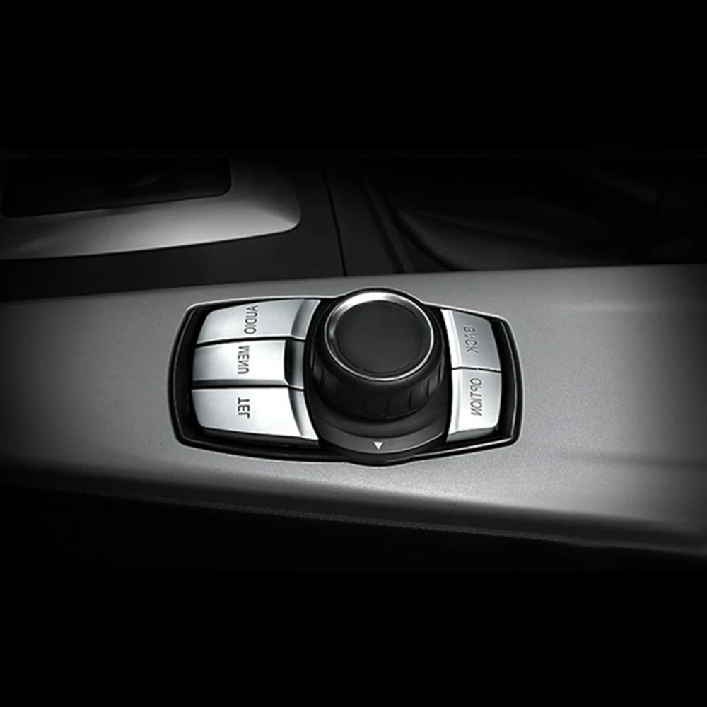 غطاء ديكور أزرار CD متعددة الوسائط ، ملصق تشذيب لسيارة BMW 5 سلسلة 7