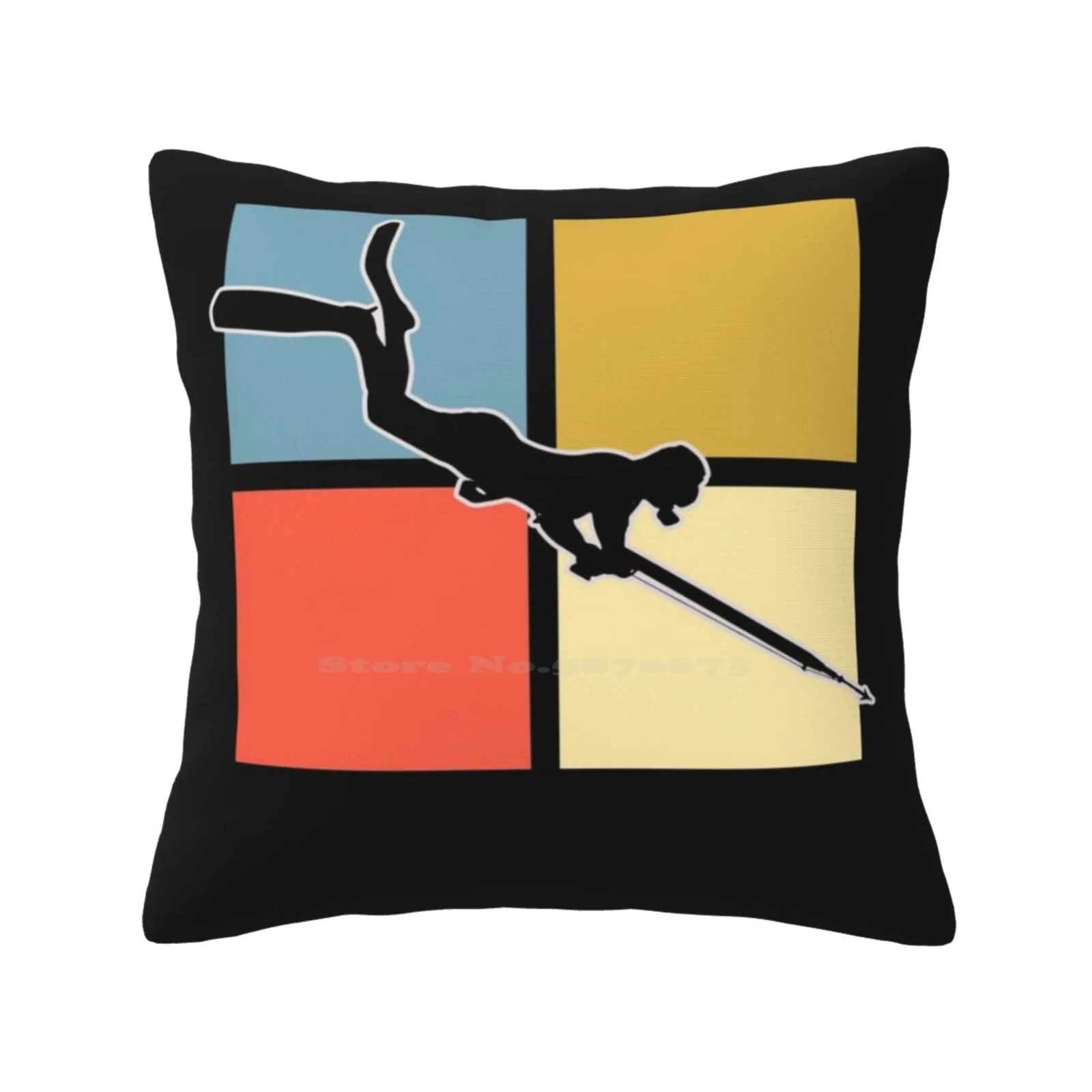 Spear Fishing Pillow Cover Hug Pillowcase Spear Fishing Harpoon Hunts Underwater Hunter