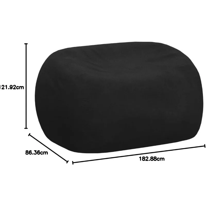 Bean Bag Chair: Huge 6' Memory Foam Furniture Bag and Large Lounger - Big Sofa with Soft Micro Fiber Cover - Black