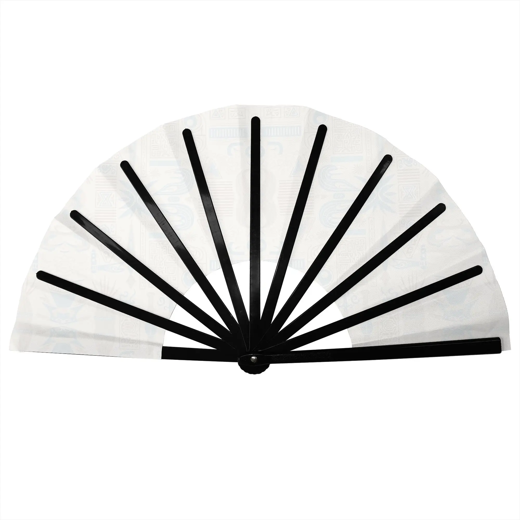 Egyptian Hieroglyph Style Folding Hand Fan  Polyester Fabric Fan Cool Summer Accessory Decorative Fans
