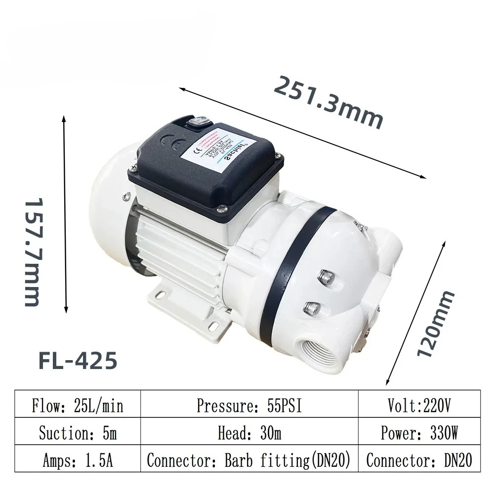 Urea Corrosion-Resistant Diaphragm Pump Factory Priced Portable Vacuum Pump for Clean Water